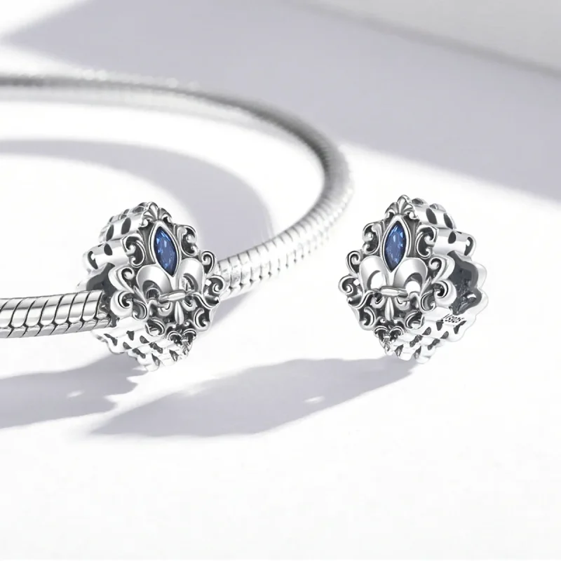 (image for) Pandora Style Vintage Pattern - Water Drops Charm - SCC2151 - View 4