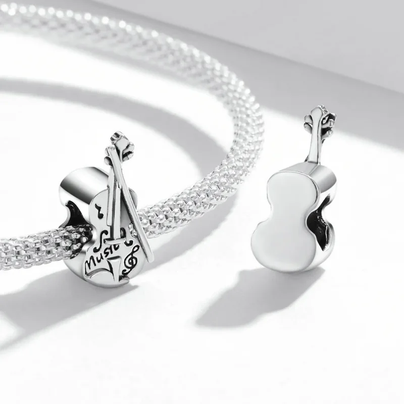 (image for) Pandora Style Vintage Violin Charm - SCC2077 - View 4