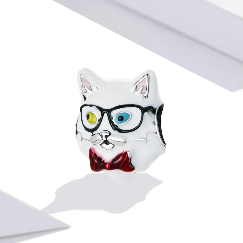 (image for) Pandora Style White Cat Charm - SCC2093 - View 2