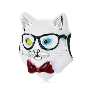 (image for) Pandora Style White Cat Charm - SCC2093