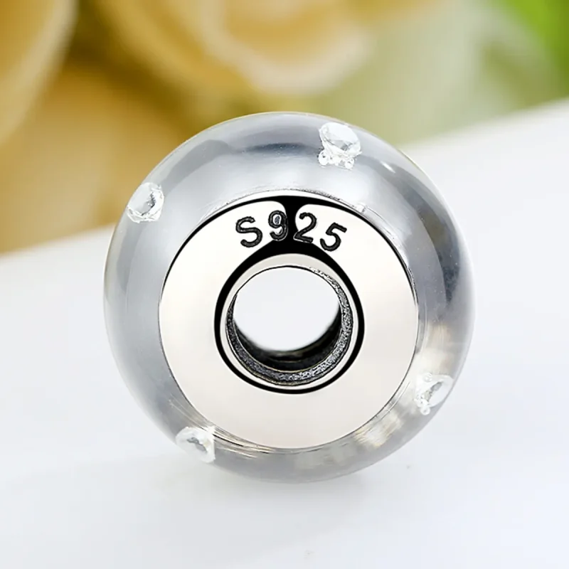 (image for) Pandora Style White Murano Glass Charm - SCZ002 - View 4