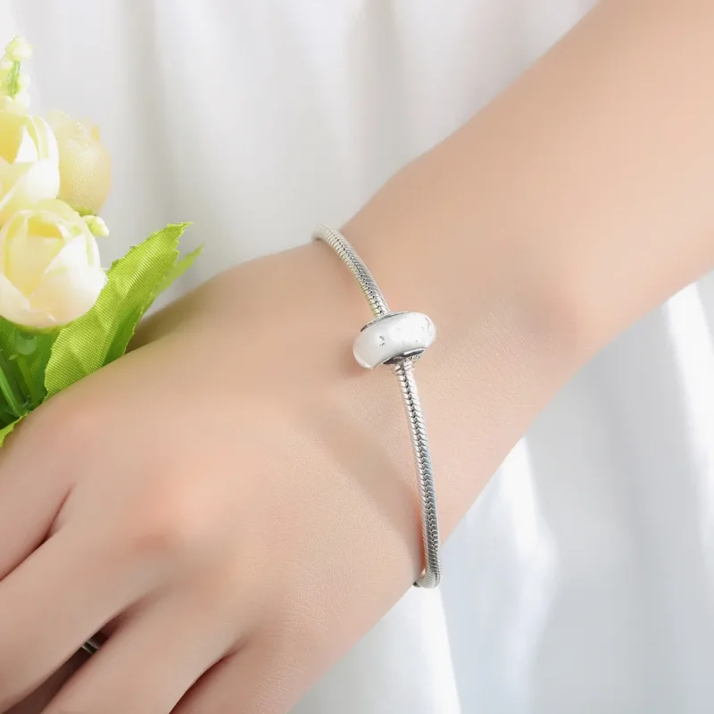 (image for) Pandora Style White Murano Glass Charm - SCZ002 - View 6