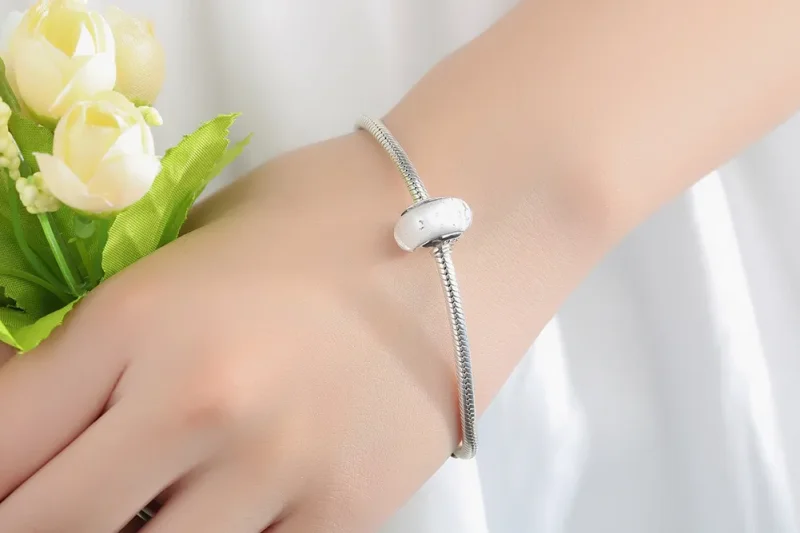 (image for) Pandora Style White Murano Glass Charm - SCZ002 - View 9