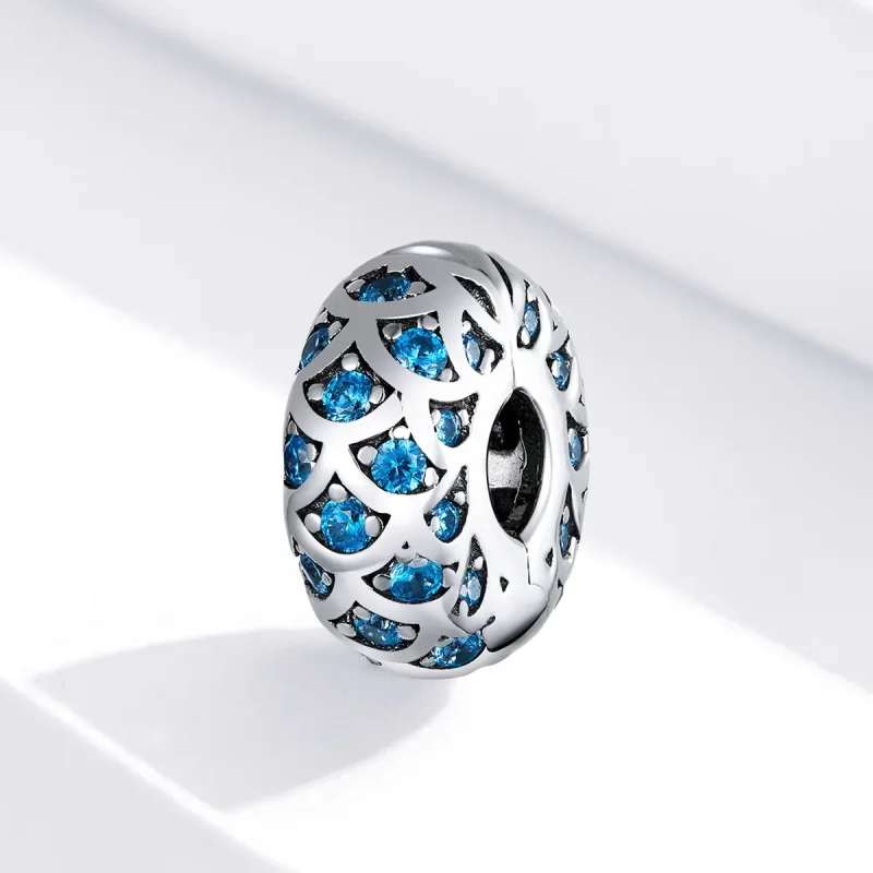 (image for) Pandora Style Silver Blue Elegance Clip - SCC1513 - View 2