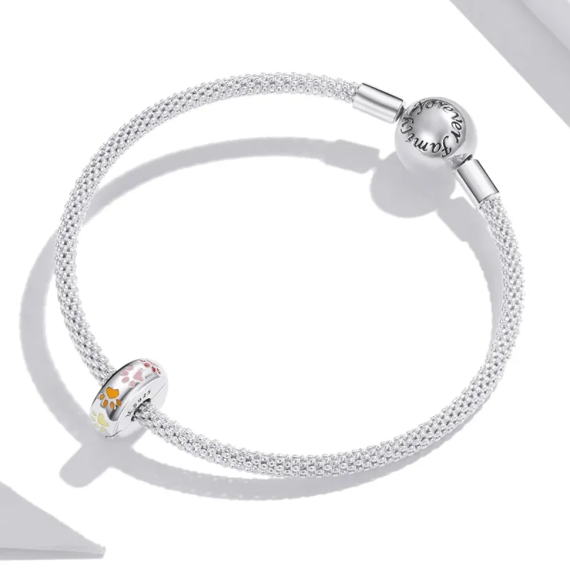 (image for) Pandora Style Silver Colorful Claw Prints Clip - SCC1850 - View 3