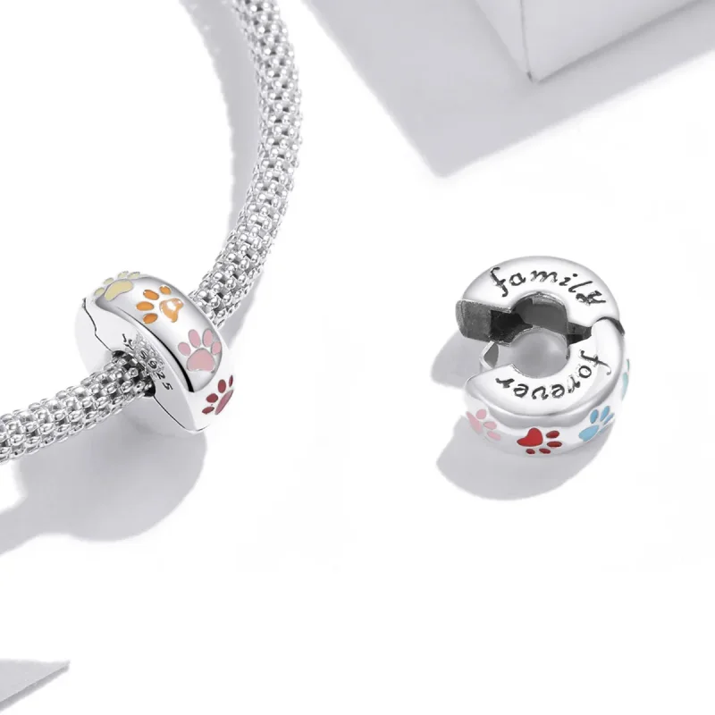 (image for) Pandora Style Silver Colorful Claw Prints Clip - SCC1850 - View 4