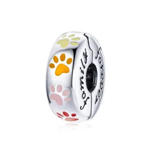 (image for) Pandora Style Silver Colorful Claw Prints Clip - SCC1850