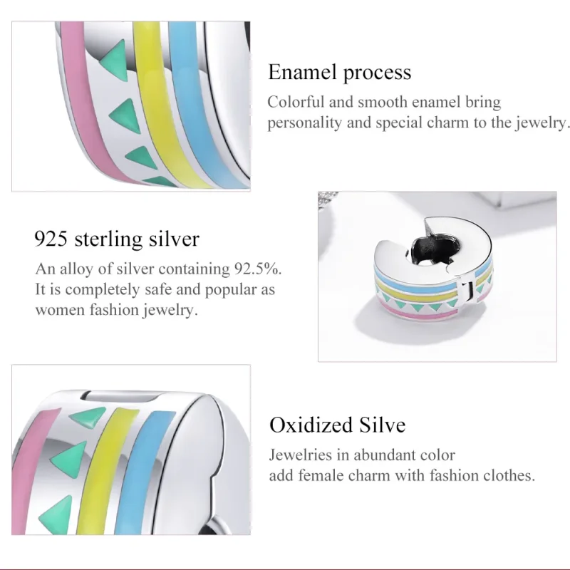 (image for) Pandora Style Silver Colorful Clip - SCC1756 - View 7