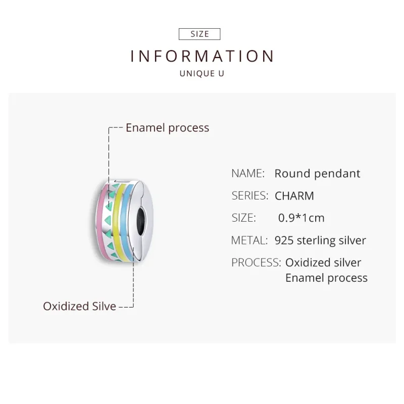 (image for) Pandora Style Silver Colorful Clip - SCC1756 - View 8
