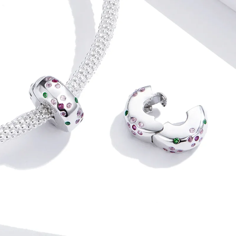 (image for) Pandora Style Silver Contracted Flowers Clip - BSC245 - View 2