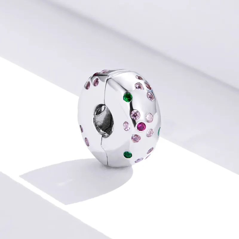 (image for) Pandora Style Silver Contracted Flowers Clip - BSC245 - View 3