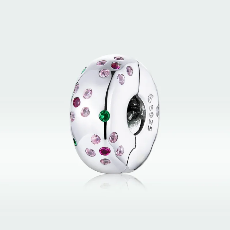 (image for) Pandora Style Silver Contracted Flowers Clip - BSC245 - View 5