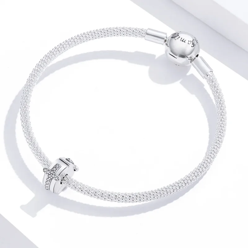 (image for) Pandora Style Silver Cross Clip - SCC1497 - View 2