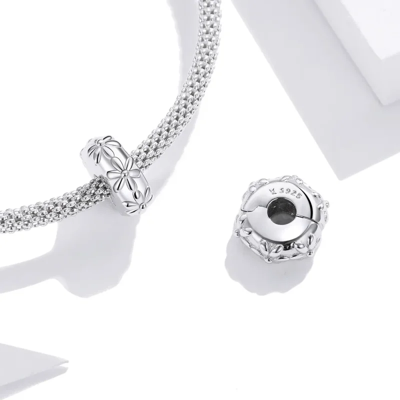 (image for) Pandora Style Silver Daisy Clip - SCC1795 - View 4