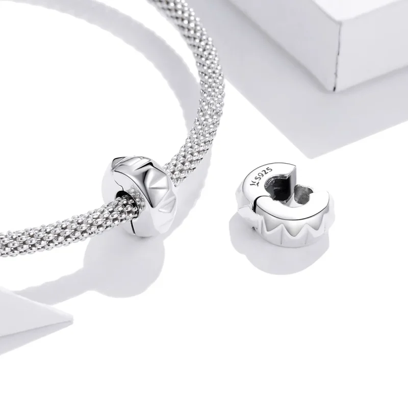 (image for) Pandora Style Silver Rivet Clip - SCC1780 - View 4
