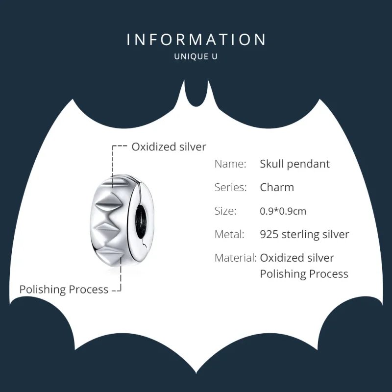 (image for) Pandora Style Silver Rivet Clip - SCC1780 - View 6