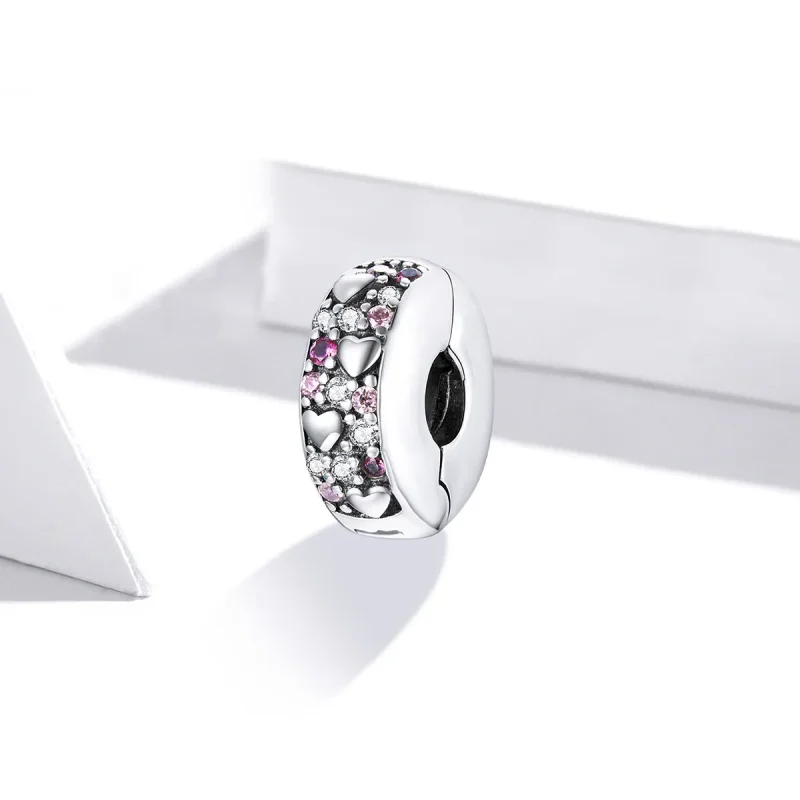 (image for) Pandora Style Silver Shining Love Clip - SCC1745 - View 2