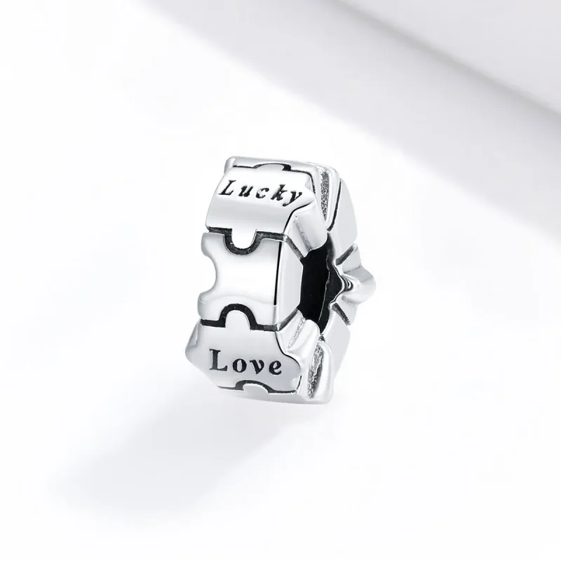 (image for) Pandora Style Silver Simple Puzzle Clip - BSC377 - View 2