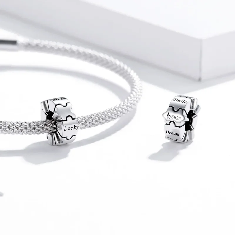 (image for) Pandora Style Silver Simple Puzzle Clip - BSC377 - View 4