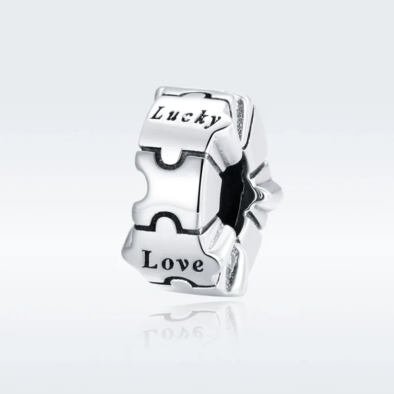 (image for) Pandora Style Silver Simple Puzzle Clip - BSC377 - View 5