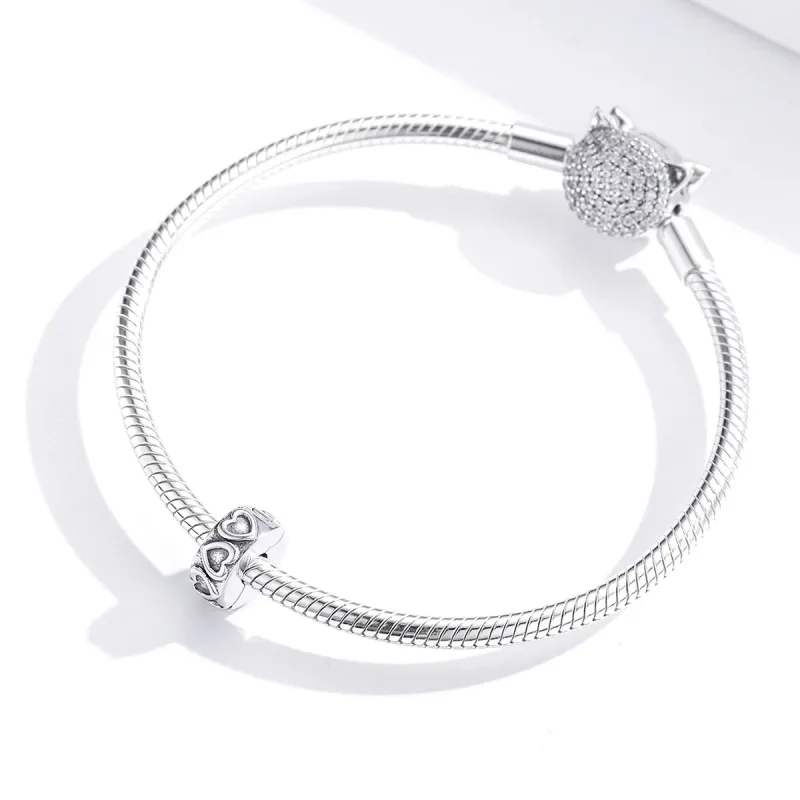 (image for) Pandora Style Silver Vintage Relief Clip - SCC1557 - View 3