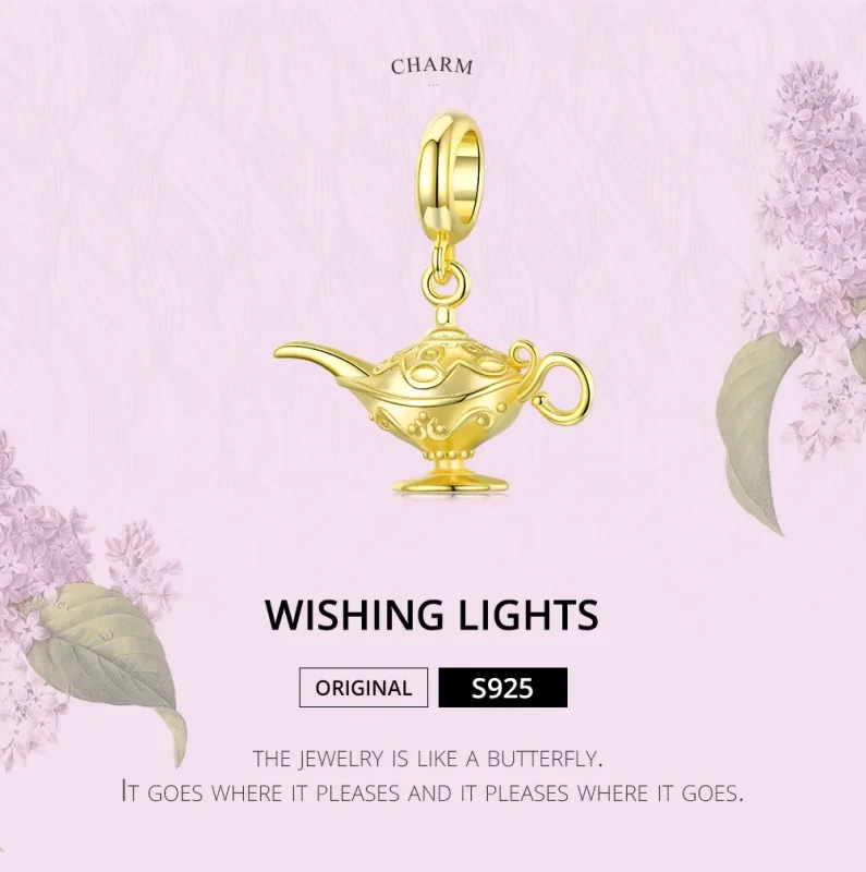 (image for) Pandora Style 18ct Gold Plated Magic Lamp Dangle - SCC1819 - View 6