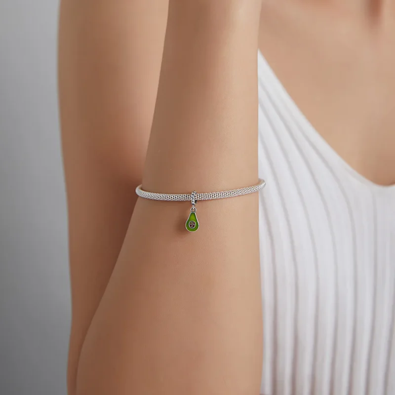 (image for) Pandora Style Avocado Dangle - BSC472 - View 5