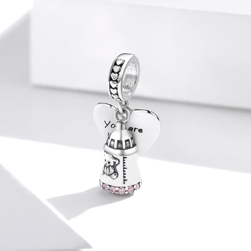 (image for) Pandora Style Baby Bear Bottle Dangle - BSC491 - View 2