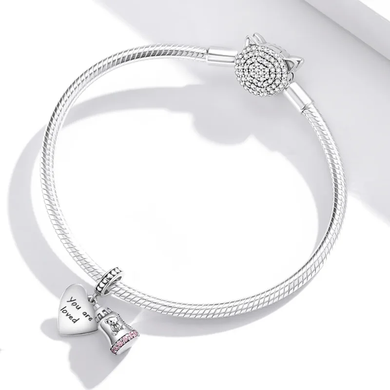 (image for) Pandora Style Baby Bear Bottle Dangle - BSC491 - View 3