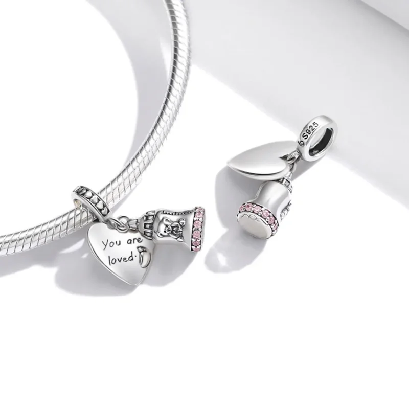 (image for) Pandora Style Baby Bear Bottle Dangle - BSC491 - View 4