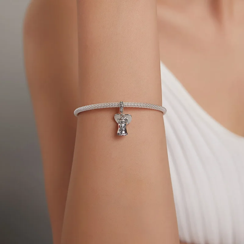 (image for) Pandora Style Baby Bear Bottle Dangle - BSC491 - View 5
