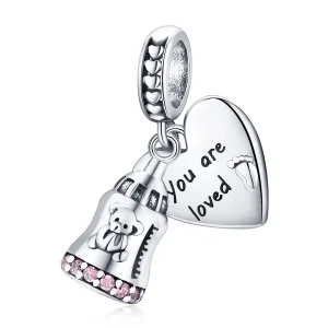 (image for) Pandora Style Baby Bear Bottle Dangle - BSC491