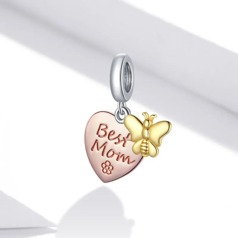 (image for) Pandora Style Bicolor Best Mom Dangle - SCC1792 - View 2