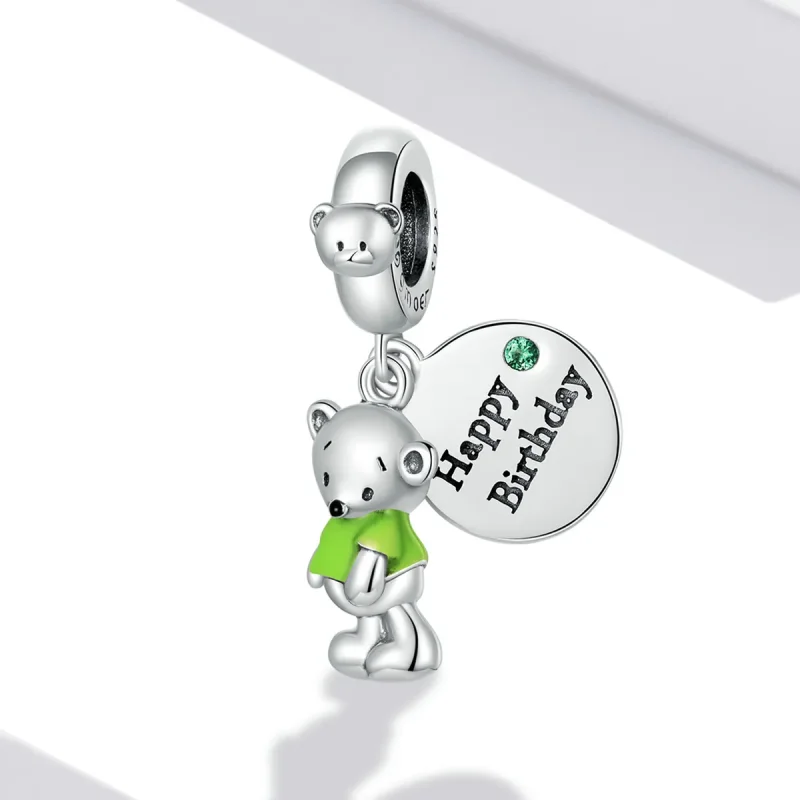 (image for) Pandora Style Birthday Bear Dangle - BSC560 - View 2