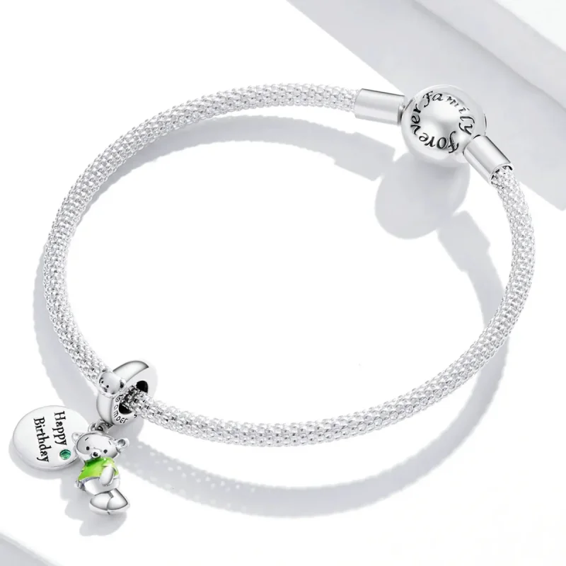 (image for) Pandora Style Birthday Bear Dangle - BSC560 - View 3