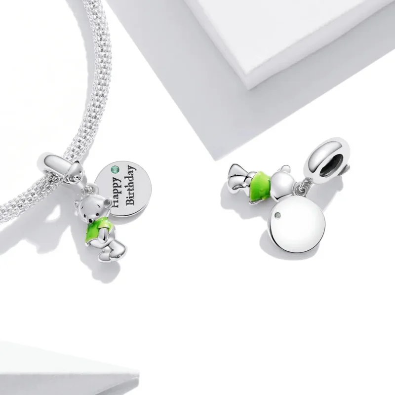 (image for) Pandora Style Birthday Bear Dangle - BSC560 - View 4