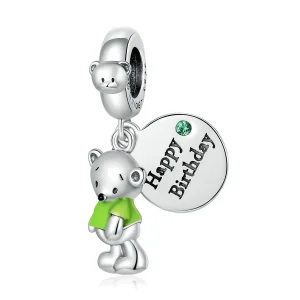 (image for) Pandora Style Birthday Bear Dangle - BSC560