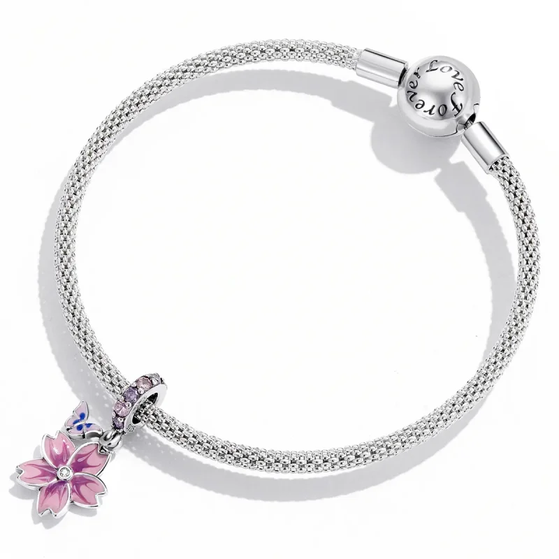(image for) Pandora Style Butterflies and Flowers Dangle - SCC2185 - View 4