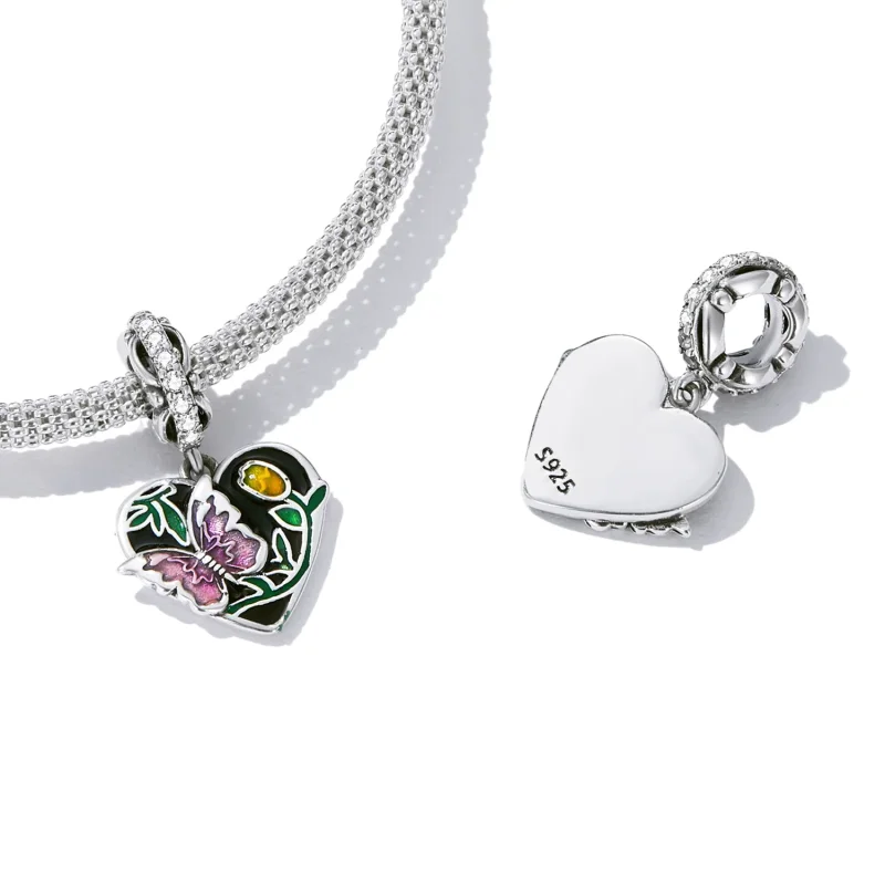 (image for) Pandora Style Butterfly Love Garden Dangle - SCC2248 - View 4