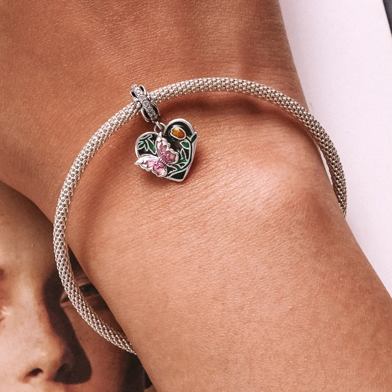 (image for) Pandora Style Butterfly Love Garden Dangle - SCC2248 - View 6