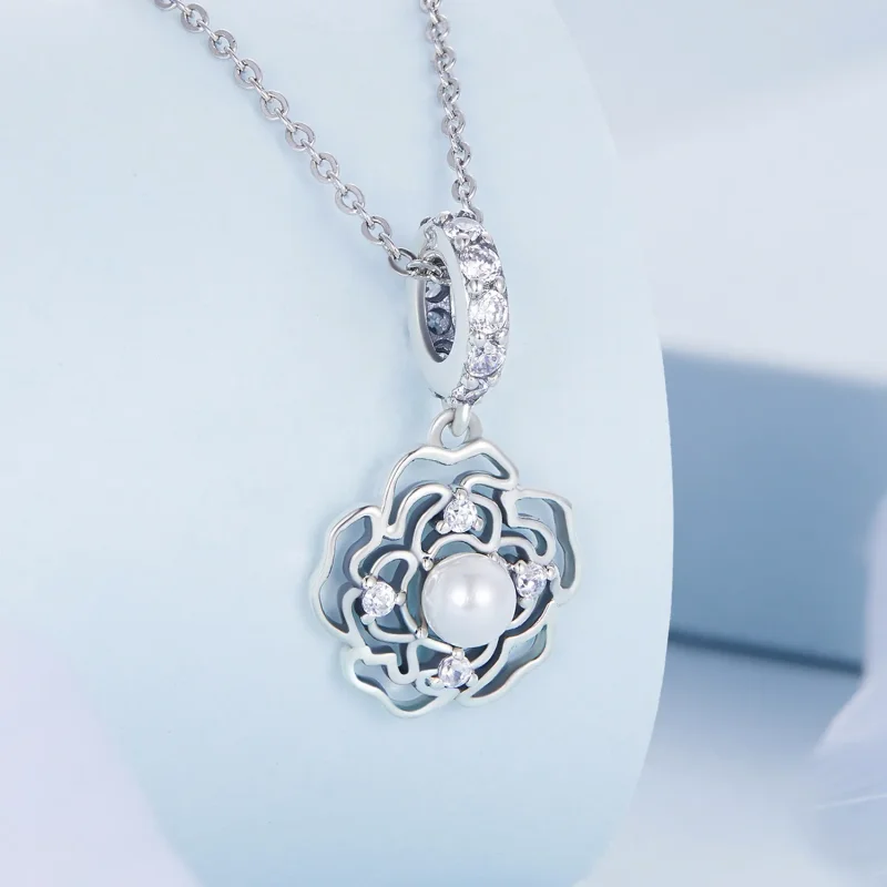 (image for) Pandora Style Camellia Dangle - BSC676 - View 2