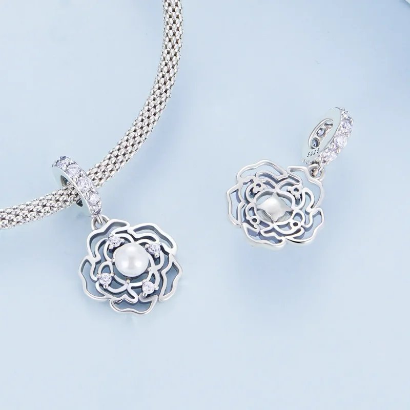 (image for) Pandora Style Camellia Dangle - BSC676 - View 4