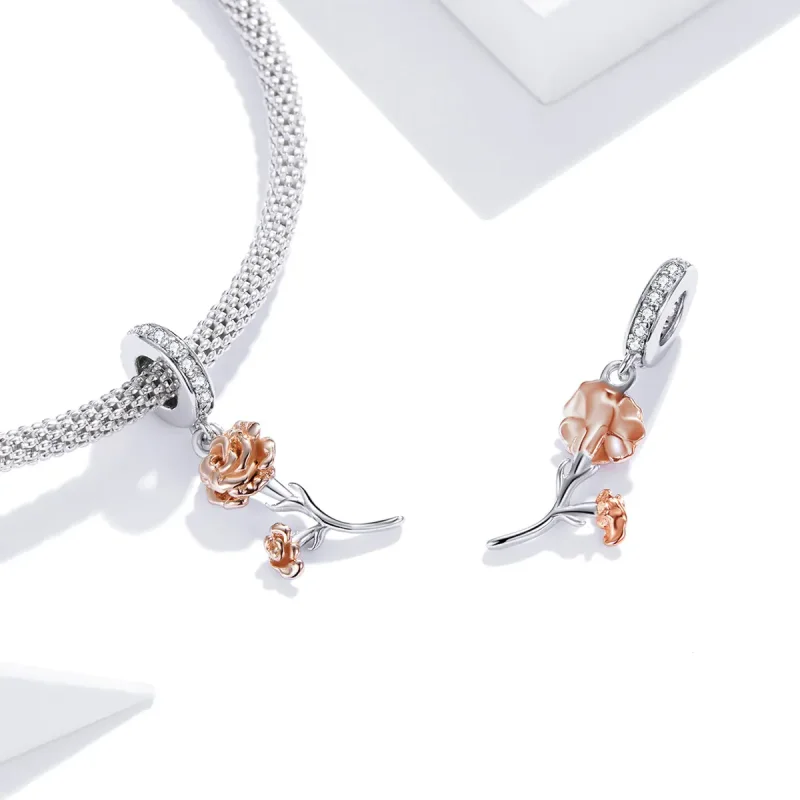 (image for) Pandora Style Carnation Dangle - BSC422 - View 4