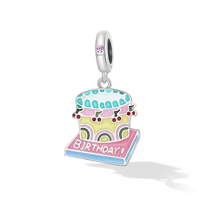 (image for) Pandora Style Cherry Cream Cake Dangle - SCC2230 - View 2