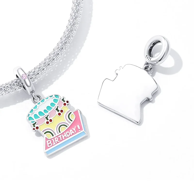 (image for) Pandora Style Cherry Cream Cake Dangle - SCC2230 - View 4