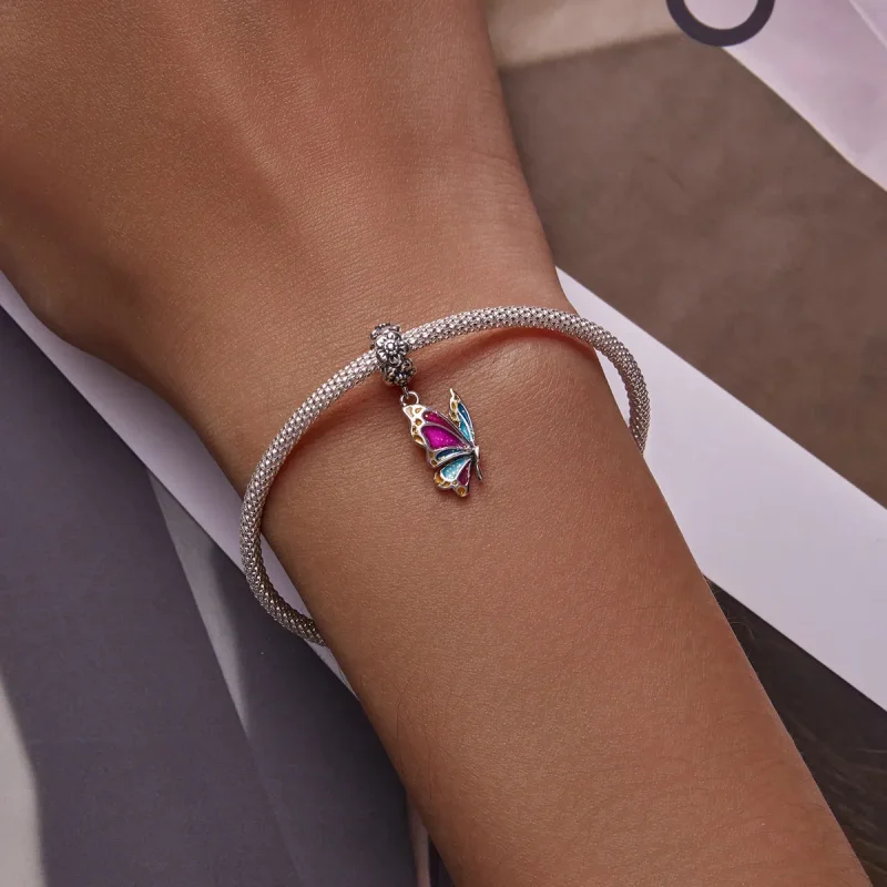 (image for) Pandora Style Colorful Butterfly Dangle - SCC2216 - View 6