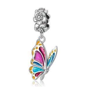 (image for) Pandora Style Colorful Butterfly Dangle - SCC2216