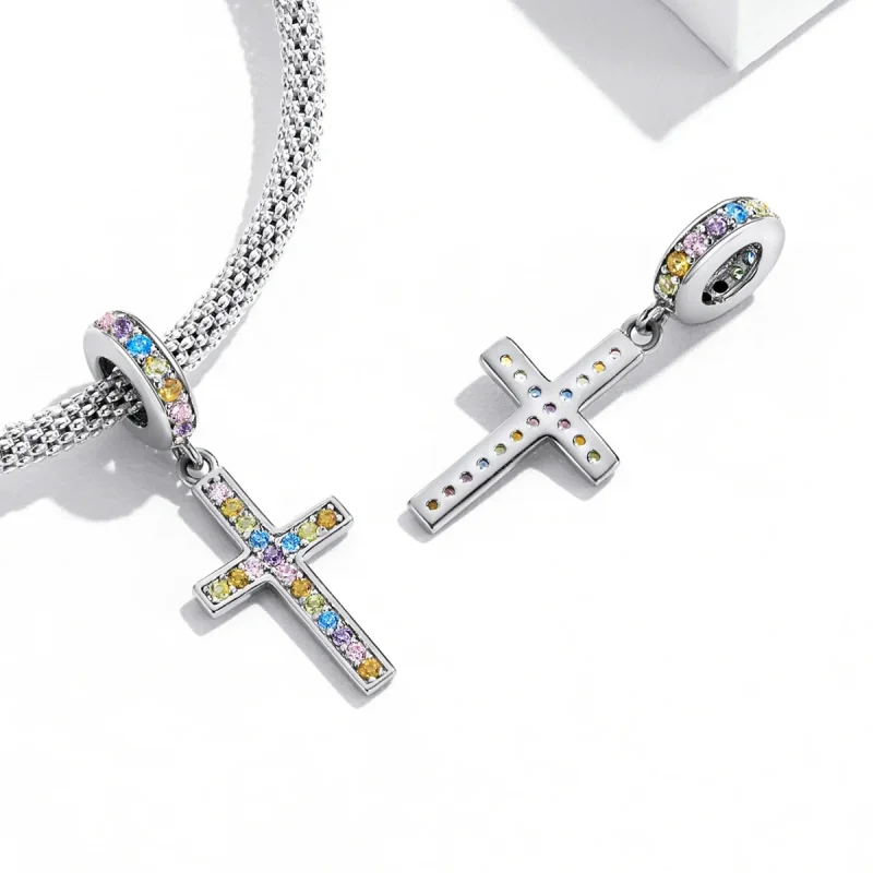 (image for) Pandora Style Colorful Cross Dangle - SCC2156 - View 4