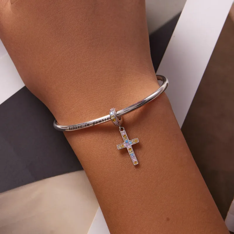 (image for) Pandora Style Colorful Cross Dangle - SCC2156 - View 5