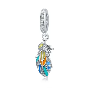 (image for) Pandora Style Colorful Feathers Dangle - BSC304